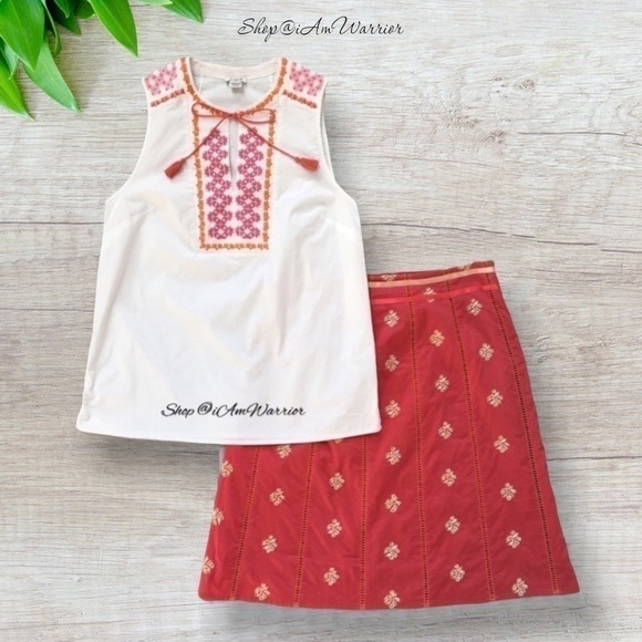 J.Crew embroidered tassel tie sleeveless top *shop@iamwarrior - Picture 2 of 9